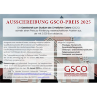 Plakat Ausschreibung GSCO-Preis 2025